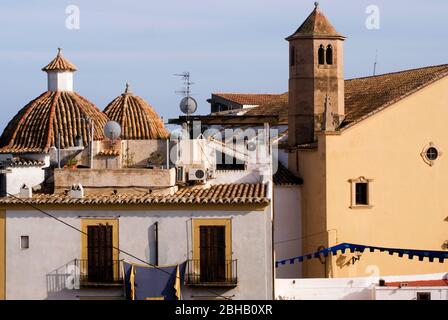 View of Dalt Vila from the Baluarte de Santa Llucía, Ibiza, Spain. Bastion Stock Photo