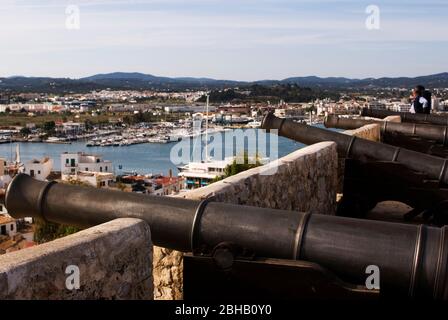 Baluarte de Santa Llucía, Dalt Vila, Ibiza, Spain. Panoramic view from the Bastion Stock Photo