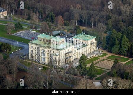 Aerial view, Villa Hügel, district Bredeney, Essen, Ruhr area, North Rhine-Westphalia, Germany Stock Photo