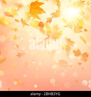 Autumn composition with maple leaves. EPS 10 vector Stock Vector