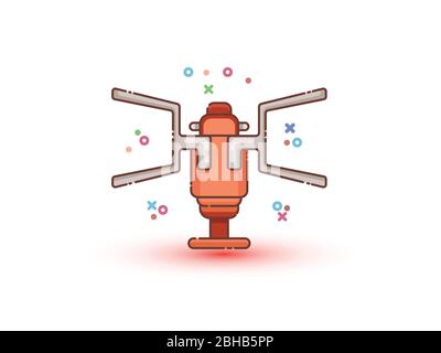 icon flat minimalist antenna television Stock Vector