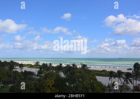 View from an Ocean Drive rooftop of Miami Beach, South Beach, Miami, USA. Stock Photo