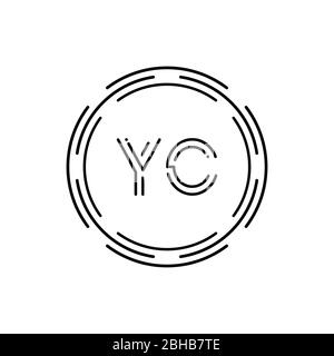 Initial YC Logo Design Vector Template. Creative Circle Letter YC Business Logo Vector Illustration Stock Vector