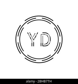 Initial YD Logo Design Vector Template. Creative Circle Letter YD Business Logo Vector Illustration Stock Vector