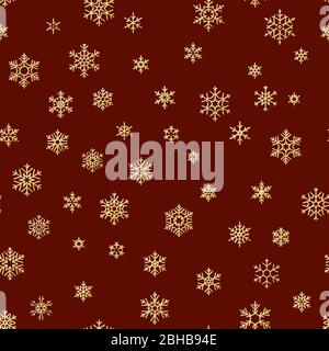 Christmas seamless pattern from white snowflakes on red background. EPS 10 Stock Vector