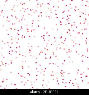 Valentines, Womens, Mothers day seamless red and pink paper hearts confetti with shadow template. EPS 10 Stock Vector