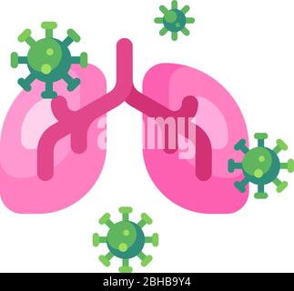Lungs infected by viruses vector illustration. Coronavirus infection concept Stock Vector