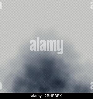 Dust cloud or fire smoke special effect on transparent background. EPS 10 Stock Vector