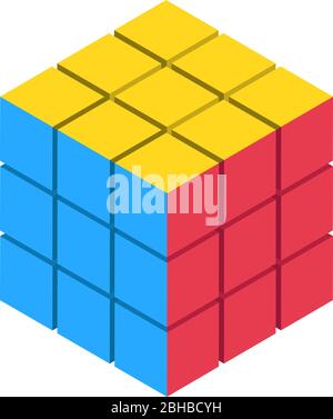 Rubik, great design for any purposes. Abstract geometric illustration. Stock Vector