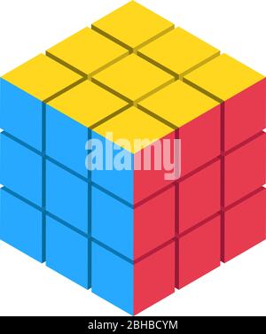 Rubik, great design for any purposes. Abstract geometric illustration. Stock Vector