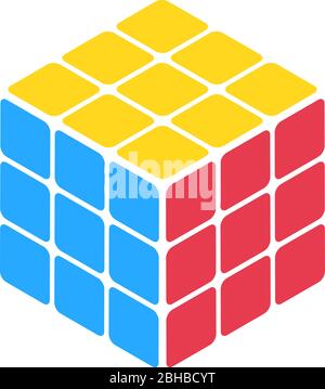 Rubik, great design for any purposes. Abstract geometric illustration. Stock Vector