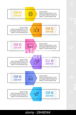 Six elements process chart template for presentation Stock Vector Image ...