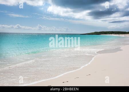 The Caribbean, Anguilla. Cap Juluca Resort. The ocean and white sand beach. Stock Photo