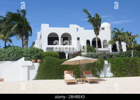 The Caribbean, Anguilla. Cap Juluca Resort beach. Stock Photo