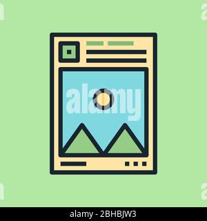 Post. Social media concept illustration, flat design linear style banner. Usage for e-mail newsletters, headers, blog posts, print and more. Vector Stock Vector