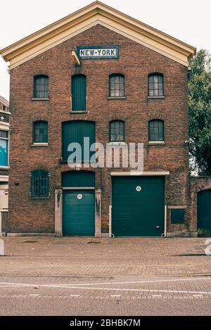 Facade of Dutch architecture old-fashioned house in Holland, Netherlands. Stock Photo