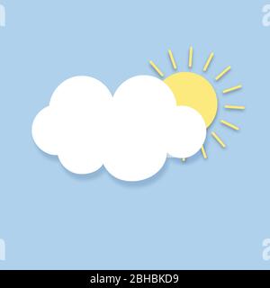 Modern weather icons set. Flat vector symbols on dark background. Sun cloud icon. Stock Vector