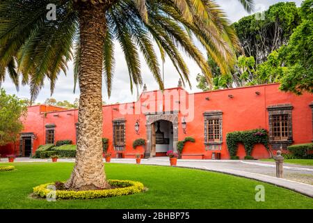 Grand entrance to the Hacienda Galindo in Queretaro, Mexico. Stock Photo