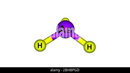 Arsine or Arsane is an inorganic compound with the formula AsH3. This flammable, pyrophoric, and highly toxic pnictogen hydride gas is one of the simp Stock Photo