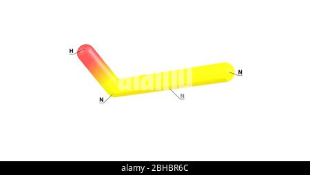 Hydrazoic acid or hydrogen azide or azoimide is a compound with the chemical formula HN3. It is a colorless, volatile, and explosive liquid at room te Stock Photo