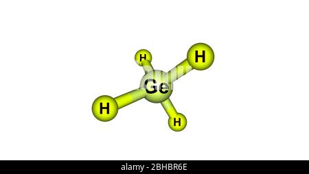 Germane is the chemical compound with the formula GeH4, and the germanium analogue of methane. It is the simplest germanium hydride and one of the mos Stock Photo