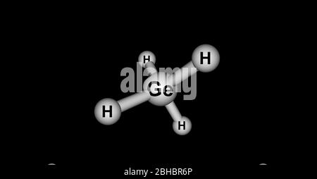 Germane is the chemical compound with the formula GeH4, and the germanium analogue of methane. It is the simplest germanium hydride and one of the mos Stock Photo