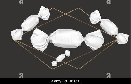 mock up illustration of candies on abstract background Stock Vector