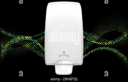mock up illustration of soap dispenser on abstract background Stock Vector