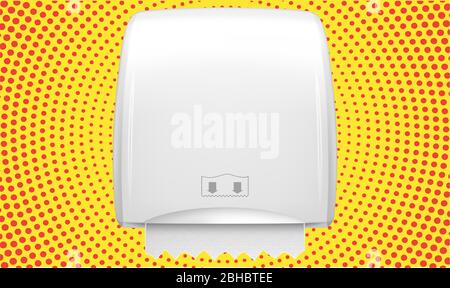 mock up illustration of tissue dispenser on abstract background Stock Vector