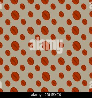coffee beans seamless pattern vector illustration background Stock Vector