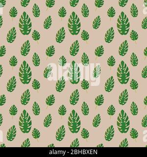 monstera plant seamless pattern vector illustration background Stock Vector