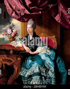 Queen Charlotte (1744-1818) - Charlotte of Mecklenburg-Strelitz, queen of Great Britain and Ireland. Johan Zoffany, 1771 Stock Photo