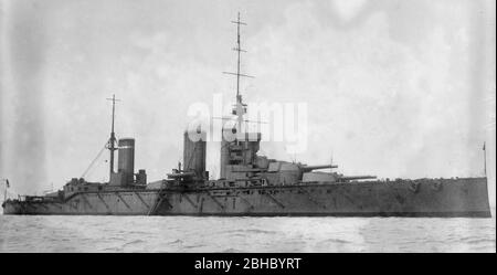 HMS Princess Royal, before 1916 - HMS Princess Royal was the second of two Lion-class battlecruisers built for the Royal Navy before the First World War. Stock Photo
