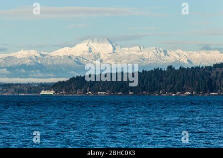 Bainbridge Island Puget Sound Snow Mountains Olympic National Park ...