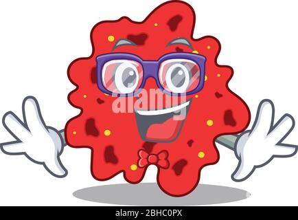 Mascot design style of geek streptococcus pneumoniae with glasses Stock Vector