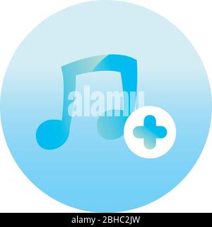 Note and add button design, Music sound melody song musical art and ...