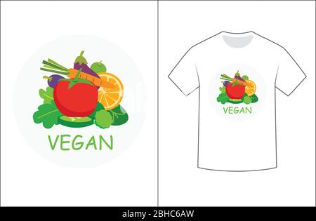 Vegan graphics design for t-shirt. Stock Vector