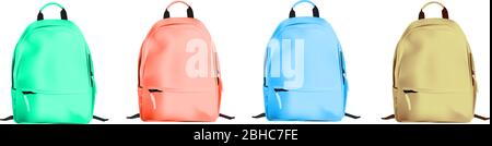 Backpack isolated on a white background. Vector illustration. Briefcase for school and tourism.. Stock Vector