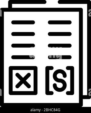 Questionary paper icon, outline style Stock Vector
