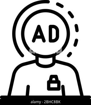 Marketing expert and ad icon, outline style Stock Vector