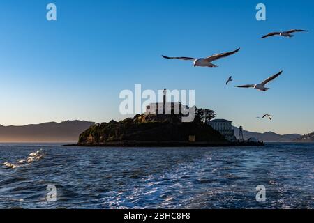Alcatraz Island prison penitenciary, San Francisco California, USA, March 30, 2020 Stock Photo