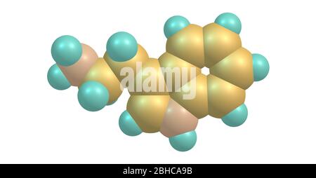 Tryptamine is a monoamine alkaloid. It contains an indole ring structure, and is structurally similar to the amino acid tryptophan, from which the nam Stock Photo