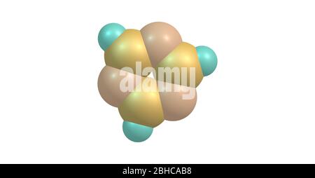 A triazine is class of nitrogen-containing heterocycles. The parent molecules' molecular formula is C3H3N3. 3d illustration Stock Photo