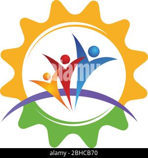 gear people logo Stock Vector
