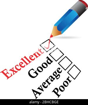 red tick in excellent box Stock Vector
