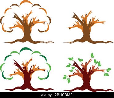 couple tree logos Stock Vector