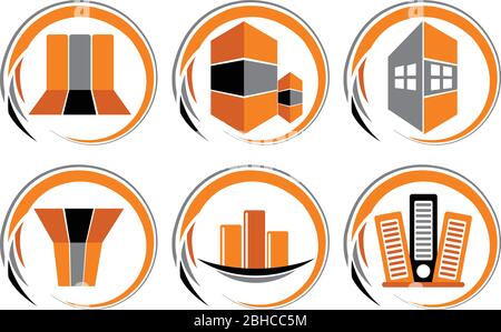 building collection logo Stock Vector