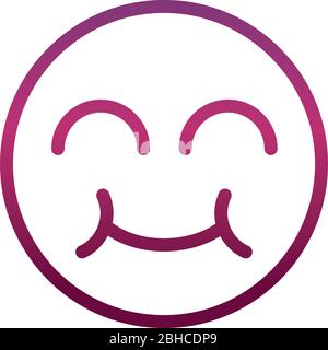 funny smiley emoticon face expression vector illustration gradient style icon Stock Vector