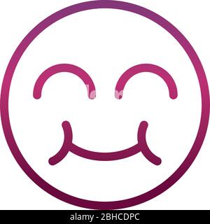 funny smiley emoticon face expression vector illustration gradient style icon Stock Vector