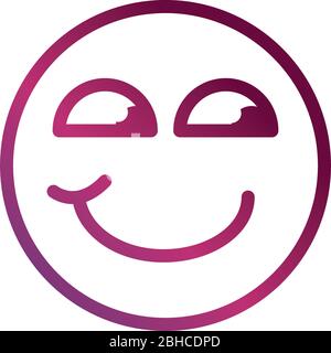 curious funny smiley emoticon face expression vector illustration gradient style icon Stock Vector
